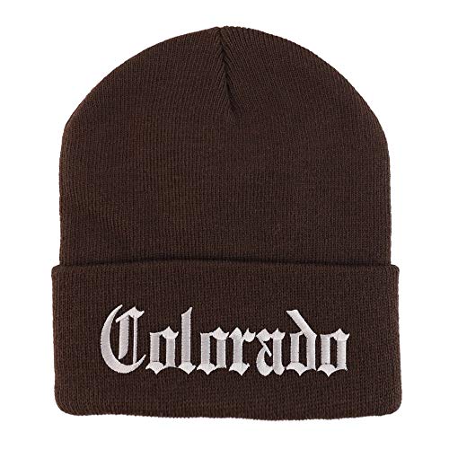 Trendy Apparel Shop Colorado State Old English Embroidered Long Cuff Beanie
