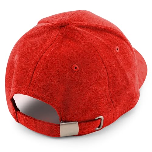 Trendy Apparel Shop Plain Faux Suede Leather Adjustable Structured Baseball Cap