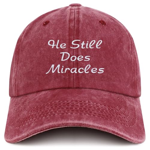 Trendy Apparel Shop He Still Does Miracles Embroidered Pigment Dyed Cotton Baseball Cap