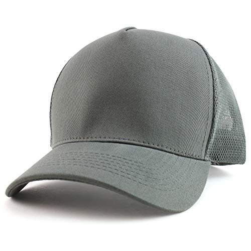 Trendy Apparel Shop Oversized Big 5 Panel Cotton Mesh Back Trucker Baseball Cap