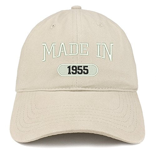 Trendy Apparel Shop Made in 1955 Embroidered 66th Birthday Brushed Cotton Cap