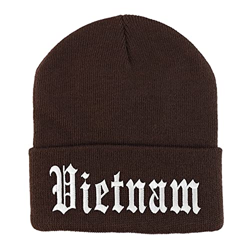 Trendy Apparel Shop Vietnam Old English Embroidered Long Cuff Beanie