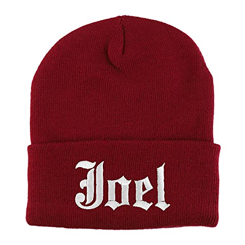 Trendy Apparel Shop Joel Old English Embroidered Long Cuff Beanie