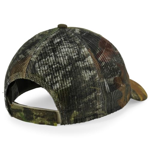 Trendy Apparel Shop Hunting Camouflage Adjustable Mesh Back Tucker Cap