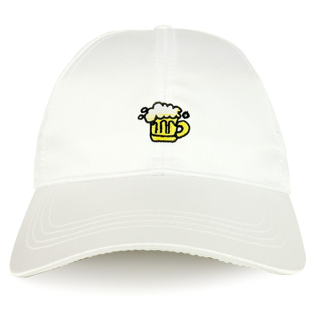 Trendy Apparel Shop Beer Emoticon Design Embroidered Satin Baseball Cap
