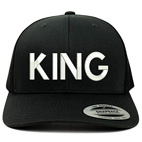 Trendy Apparel Shop Flexfit XXL King Embroidered Retro Trucker Mesh Cap