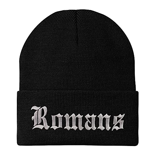 Trendy Apparel Shop Romans Old English Embroidered Long Cuff Beanie