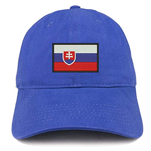 Trendy Apparel Shop Flag of Slovakia Embroidered Soft Crown 100% Brushed Cotton Cap