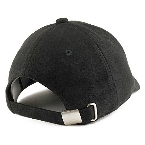 Trendy Apparel Shop Plain Faux Suede Leather Adjustable Structured Baseball Cap