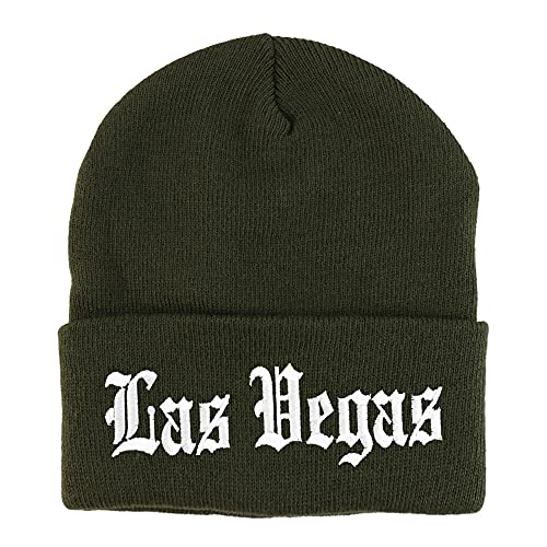 Trendy Apparel Shop Las Vegas Old English Embroidered Long Cuff Beanie