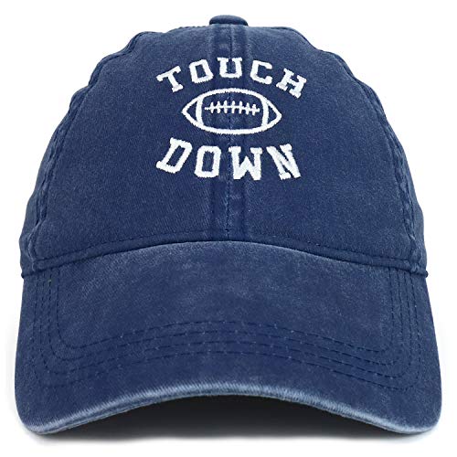 Trendy Apparel Shop Touch Down Football Embroidered Washed Cotton Baseball Cap