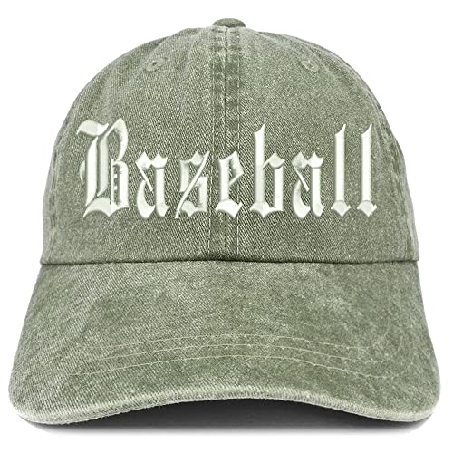 Trendy Apparel Shop Old English Baseball Washed Pigment Dyed Baseball Cap