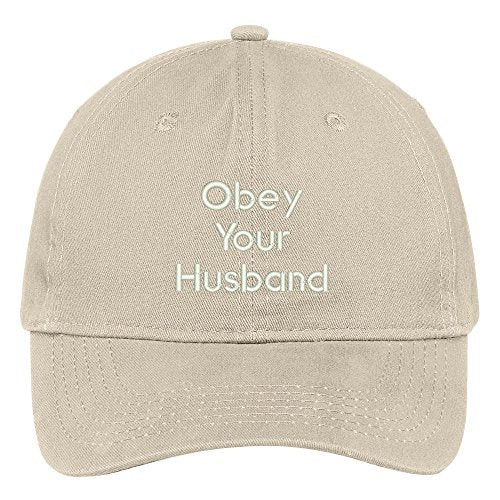 Trendy Apparel Shop Obey Your Husband Embroidered Brushed 100% Cotton Baseball Cap