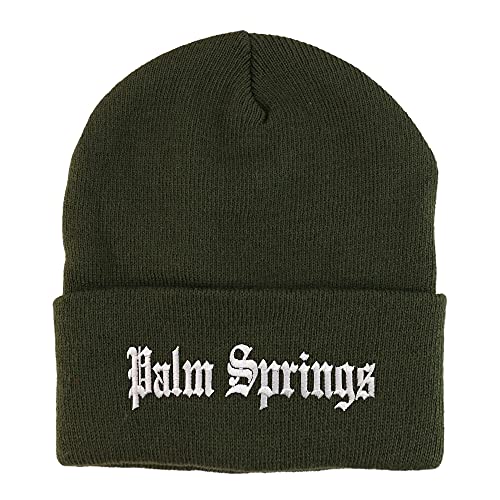 Trendy Apparel Shop Palm Springs Old English Embroidered Long Cuff Beanie