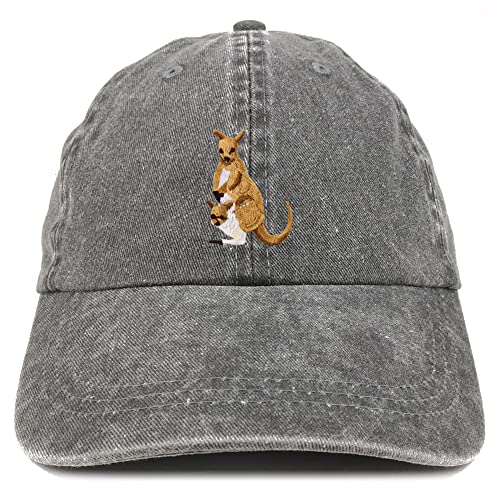 Trendy Apparel Shop Kangaroo Patch Pigment Dyed Washed Baseball Cap