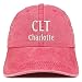 Trendy Apparel Shop CLT Charlotte Embroidered Pigment Dyed Washed Baseball Cap