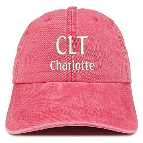 Trendy Apparel Shop CLT Charlotte Embroidered Pigment Dyed Washed Baseball Cap