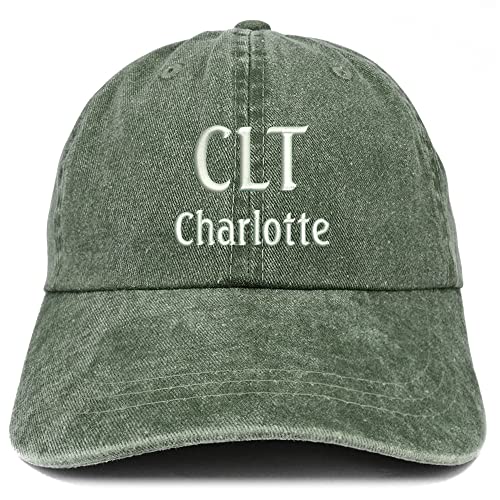 Trendy Apparel Shop CLT Charlotte Embroidered Pigment Dyed Washed Baseball Cap
