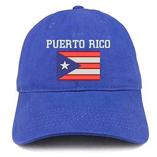 Trendy Apparel Shop Puerto Rico Embroidered Soft Crown 100% Brushed Cotton Cap
