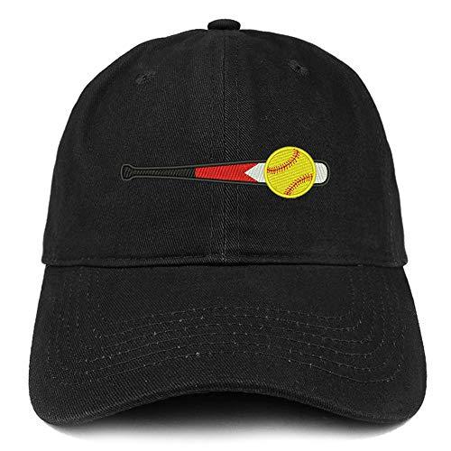 Trendy Apparel Shop Softball Bat Embroidered Cotton Unstructured Dad Hat