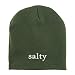 Trendy Apparel Shop Salty Embroidered Made in USA Short Acrylic Knit Winter Beanie Hat