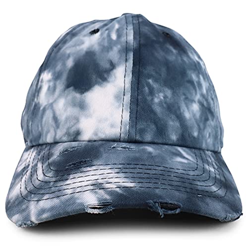 Trendy Apparel Shop Plain Cotton Tie Dyed Patterned Soft Crown Baseball Cap
