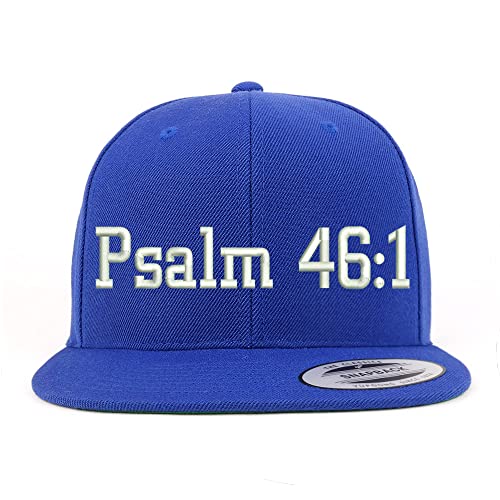 Trendy Apparel Shop Psalm 46:1 Embroidered Flatbill Snapback