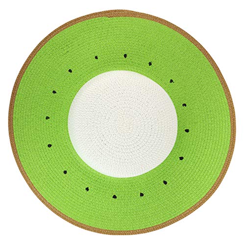 Trendy Apparel Shop Summer Fruit Designed Wide Brim Paper Braid Sun Hat