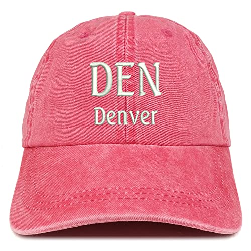 Trendy Apparel Shop DEN Denver Embroidered Pigment Dyed Washed Baseball Cap