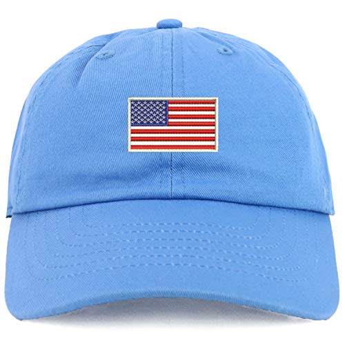 Trendy Apparel Shop Youth Sized White American Flag Embroidered Adjustable Unstructured Baseball Cap