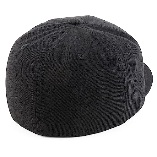 Trendy Apparel Shop Oversize XXL Plain Structured 6 Panel Flat Bill Fitted Cap