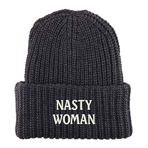 Trendy Apparel Shop Nasty Woman Long Cuffed Thick Ribbed Knit Beanie