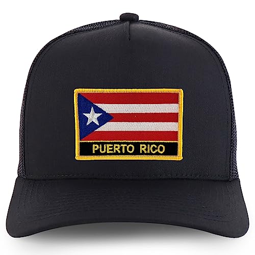 Trendy Apparel Shop Puerto Rico Flag Embroidered Patch 5 Panel Pro Style Mesh Back Cap