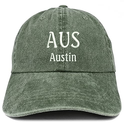 Trendy Apparel Shop AUS Austin Embroidered Pigment Dyed Washed Baseball Cap