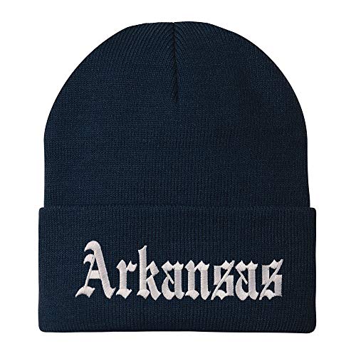 Trendy Apparel Shop Arkansas State Old English Embroidered Long Cuff Beanie