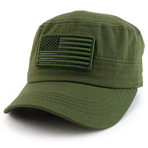 Trendy Apparel Shop USA Hook and Loop Flag Flat Top Baseball Cap