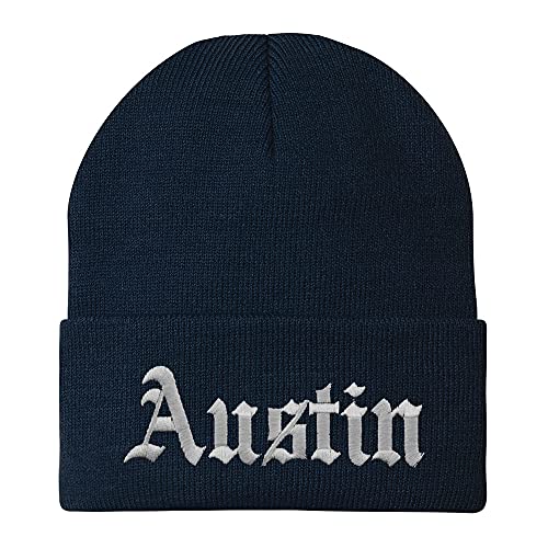 Trendy Apparel Shop Austin Old English Embroidered Long Cuff Beanie