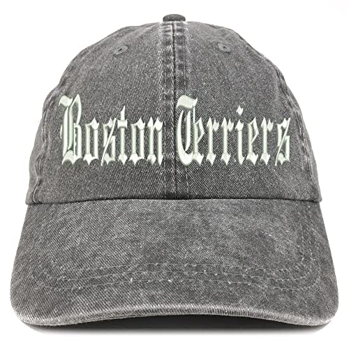 Trendy Apparel Shop Old English Boston Terriers Washed Pigment Dyed Baseball Cap