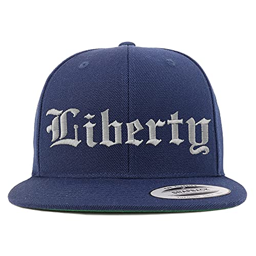 Trendy Apparel Shop Liberty Old English Embroidered Flatbill Snapback