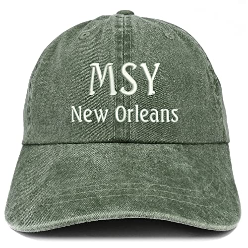 Trendy Apparel Shop MSY New Orleans Embroidered Pigment Dyed Washed Baseball Cap