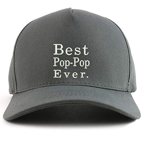 Trendy Apparel Shop Best Pop Pop Ever Embroidered Oversized 5 Panel XXL Baseball Cap