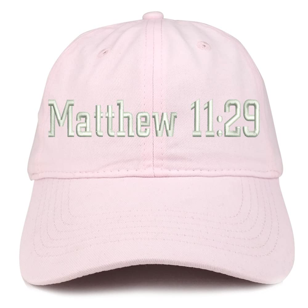 Trendy Apparel Shop Matthew 11:29 Low Profile Soft Cotton Baseball Cap