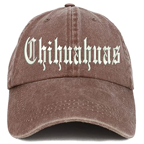 Trendy Apparel Shop Old English Chihuahuas Washed Pigment Dyed Baseball Cap