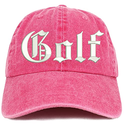 Trendy Apparel Shop Old English Golf Washed Pigment Dyed Baseball Cap