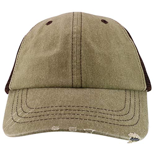 Trendy Apparel Shop Oversized XXL Pigment Dyed Distressed Trucker Baseball Cap