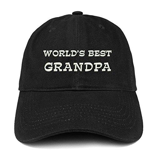 Trendy Apparel Shop World's Best Grandpa Embroidered Low Profile Soft Cotton Baseball Cap