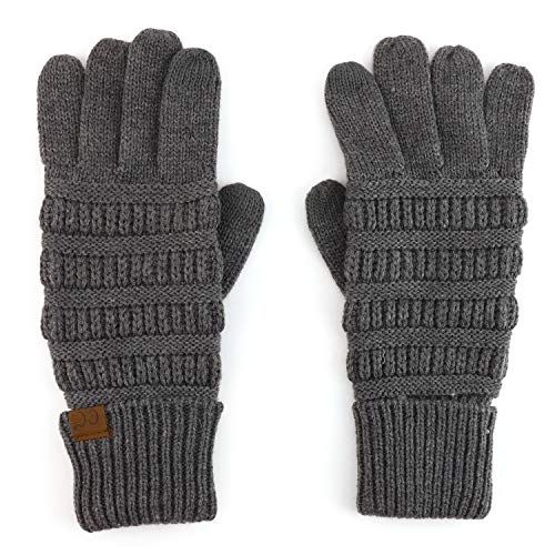 Trendy Apparel Shop Touchscreen Smartphone Suede Palm Texting Knit Gloves