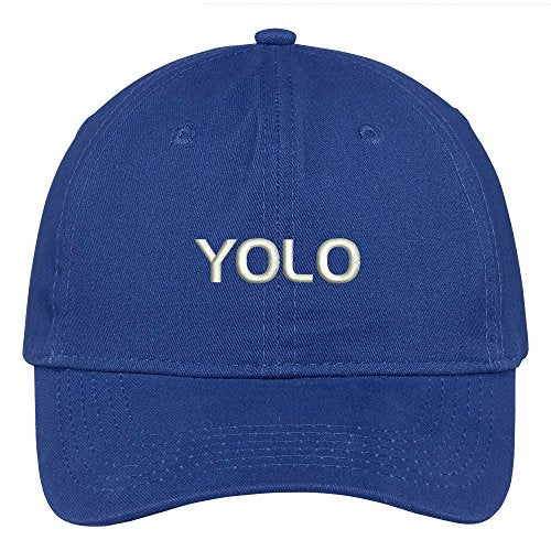 Trendy Apparel Shop YOLO Embroidered Adjustable Cotton Cap