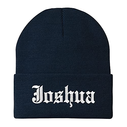 Trendy Apparel Shop Joshua Old English Embroidered Long Cuff Beanie