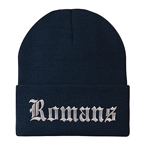Trendy Apparel Shop Romans Old English Embroidered Long Cuff Beanie